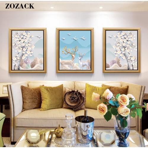 Elk Landscape Painting Patterns Counted printed on fabric DIY 11CT Chinese Cross Stitch Kits Embroidery Needlework Sets Decor