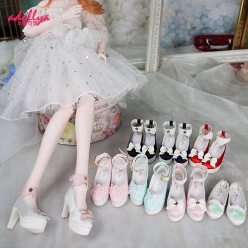 Adollya Doll Shoes High Heels Flat Heel Bowknot Princess DIY Mini Shoes For Dolls BJD Toys For Girls Fashion Accessories Gifts