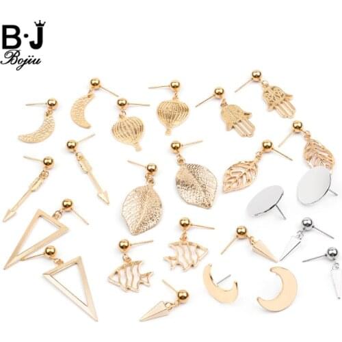 Fashion Irregular Geometric Metal Drop Earrings For Women Gold Moon Fish Arrow Palm Triangle Lantern Tassel Dangle Earring EA074
