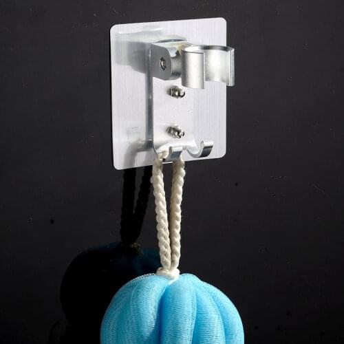 Wall Gel Mounted Shower Head Stand Bracket Holder Hand Held Bathroom Shower Head Fitting Punch-free Hooks Bathroom Accessories