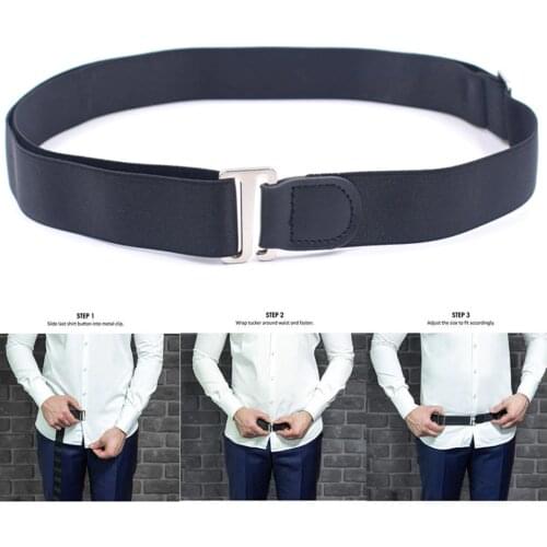 Non Slip Shirt Stay Belt Black Adjustable Near Shirt Stays Tuck It Belt Shirt Holders for Women Men Formal Dressing Accessories