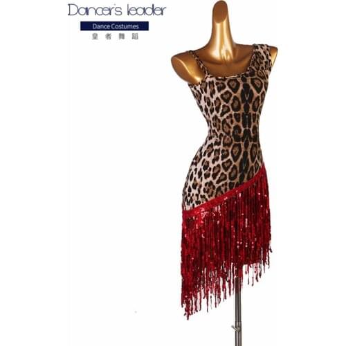 New sexy oblique shoulder Latin dance sequined tassel dress high-end performance competition dress rumba chacha skirt