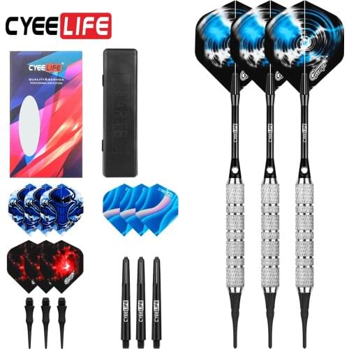 CyeeLife Plastic Tip Darts Aluminium Shaft Soft Tips for Electronic Plastic Dartboard Indoor Outdoor Games