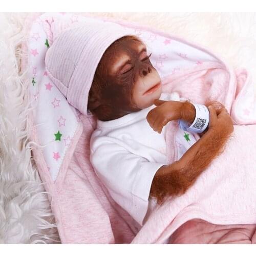 48CM newborn baby monkey doll orangutans lifelike realistic artist made collectible art doll hand detailed painting reborn doll