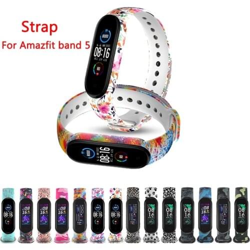 Strap for Amazfit band 5 Bracelet Silicone TPU Soft Wristband Colorful Soft Silicone Strap For Xiaomi Mi Band 6 5 4 3 Mi6 band 5