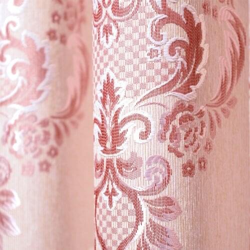 Chenille High-end European Jacquard Semi- Shading Curtains for Bedroom Living Room and Study Curtain Custom Curtains