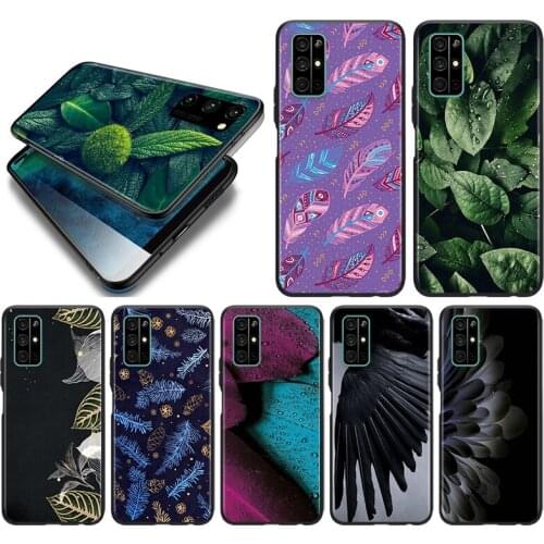 Silicone Cover Leaf feather fashion For Honor 9 9S 9A 9C 9X 9N 9i V9 10 10i 10X X10 Lite Pro Shockproof Phone Case
