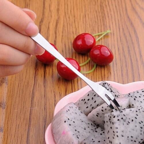 Stainless Steel Flatware Fruit Snack Dessert Fork Kitchen Party Pick Gadget Fruit Fork Stailess Steel Fork Home Kitchen Tools