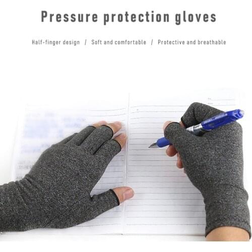 Therapy Compression Arthritis Gloves Women Men Anti-slip Joint Pain Relief Half Finger Brace Wrist Support Gloves