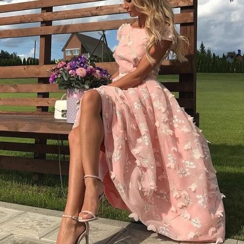 Gorgeous Simple Cheap Cap Sleeves Pink Lace Wedding Guest Dress Bridesmaid Dresses For Junior Girls