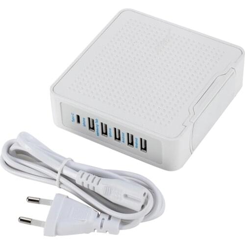 6 Port Fast USB Charger multi port usb charger charging station desk Type c USB charging station Hub For xiaomi huawei iPhone