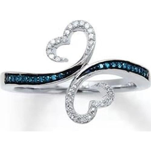 2021 new trend Romantic Women Ring Cloud Shape White/Blue Stones Birthday Wedding Party Anniversary Present Fashion Jewelry