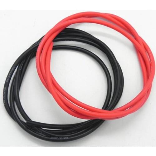 1 sets/lot 8/10/12AWG 1M Black+1M Red Silicone Wire/ Silica Gel Wire/ Silicone Tinned copper Cable High temperature resistance
