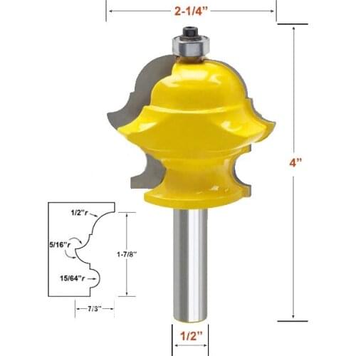 1PC 12mm 1/2 Shank Multiform Multi-profile Molding Router Bit Door Milling Cutter for Wood Woodworking Tools MC03085