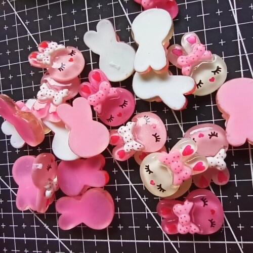 1pcs/lot resin flat back lovely smile rabbit 21mm Scrapbook Embellishment DIY Phone Decoration