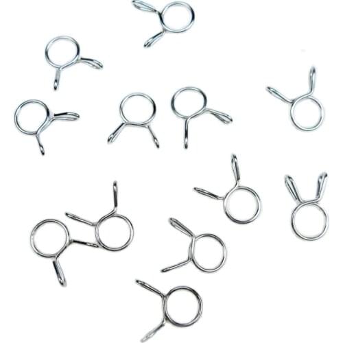 10mm Motorcycle Fuel Line Hose Tubing Spring Clips Clamp (10 pieces )