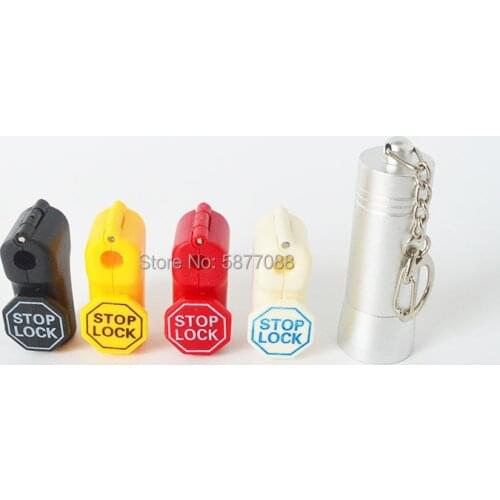 101pcs Stop Lock and Magnetic Key Detacher Lockpick Store Display Security Hook Stem&Peg Stoplok Plastic Little Red Lock 6mm
