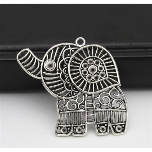 2pcs Boho Style Silver Color Elephant Charms Pendant For Necklace Choker Animal Jewelry Dingding A2930