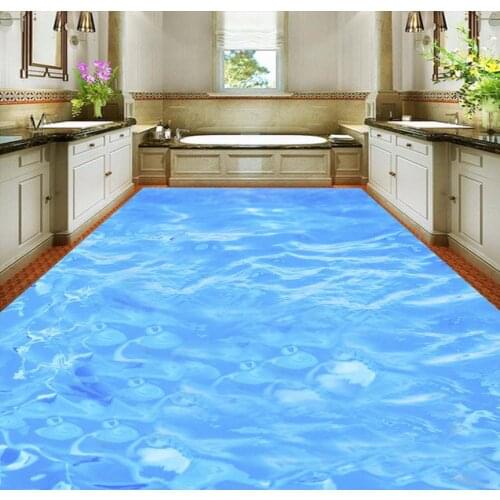 3D Wallpaper Mural Decor Photo Backdrop Three-dimensional Beach Wave Ground Stickers Floor PVC Wall Paper Self-adhesive Floor