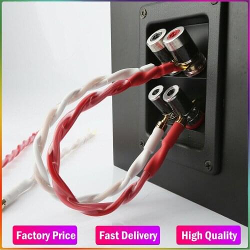 4pcs Speaker Bridge/Jumper Audio Cable, Canare 4S12F (2.8mm²x4), Banana to Spade(Y) Terminals