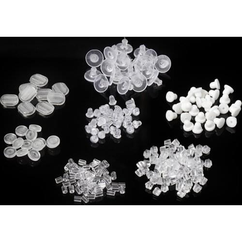 50-200pcs Rubber Earring Back Stoppers Ear Stud Post Nuts Earback Wholesale Handmade Crafts Accessories for Jewelry Making DIY