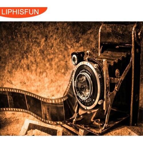 5D DIY Diamond Painting kit Square Resin Rhinestone Embroidery Cross Stitch Full Drill Home Wall Decor Vintage Camera