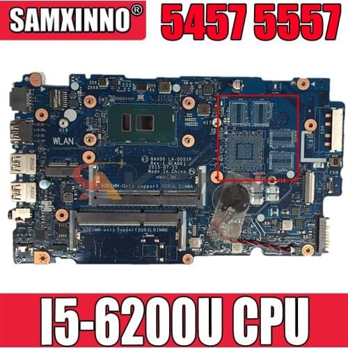 Akemy Brand New I5-6200U FOR Dell Inspiron 5457 5557 Motherboard BAV00 LA-D051P CN-042VN5 042VN5 42VN5 Mainboard 100%TESTED