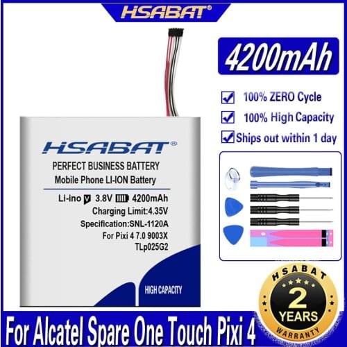HSABAT TLP025GC TLP025G2 4200mAh Battery For Alcatel Spare One Touch Pixi 4 (7) 3G 9003X 9003A Batteries