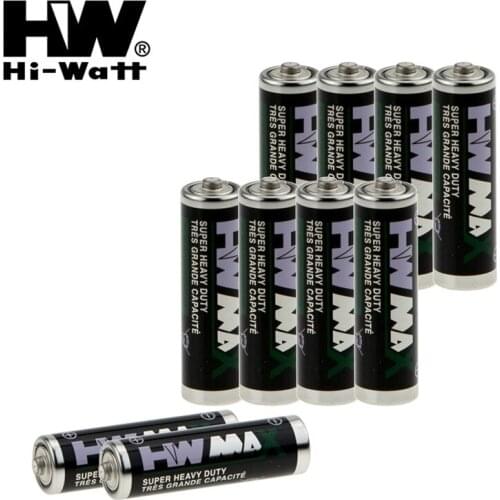 Hi-Watt AA Battery Zinc Manganes Super Heavy Duty R6P UM3 MN1500 E91 1.5V Baterai Kering Tugas Super Berat For Clock Radio