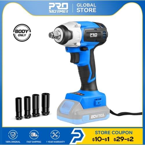 20V Cordless Impact Wrench Socket Wrench Burshless 260NM Max Torque With Drill Adapter 4000mAh Battery Wrench By PROSTOEMER