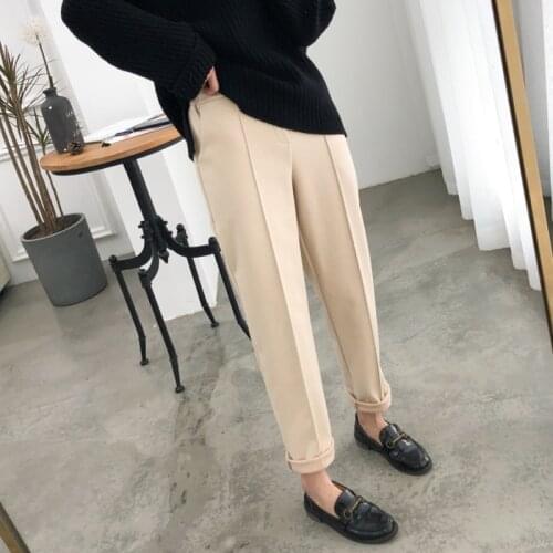 Mozuleva Winter Women Suit Pants Thicken Women Pencil Pants Elastic Waist Office Ladies Pants Elegant Women Trousers Plus Size