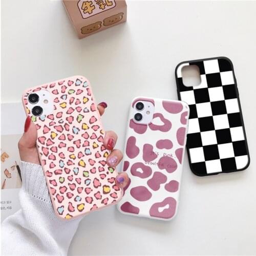 Leopard Plaid Black Phone For Samsung Galaxy A50 A51 A52 A70 A71 A72 A32 A31 A40 A21S A12 S21 S20 FE S10 S9 Plus S10E Case