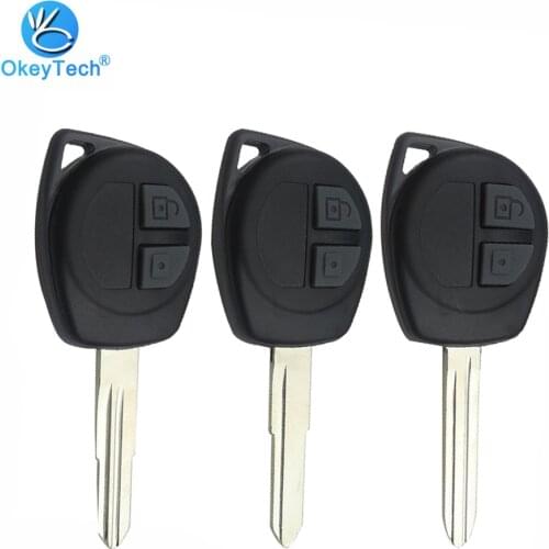 OkeyTech 2 Button Remote Car Key Cover Case Shell HU133R/TOY43/SZ11R Blade for Suzuki Grand Vitara Swift SX4 Aerio & Rubber Pad