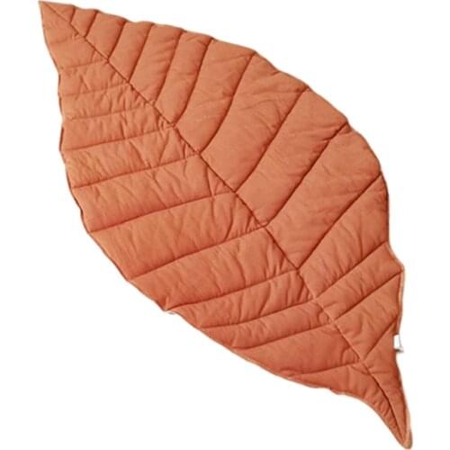 T5EC Baby Cotton Play Mat Crawling Carpet Leaf Shape Kids Room Floor Rug Game Pad Playmat Child Bedroom Nursery Decoration Props