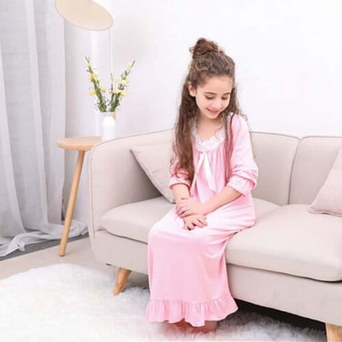 Girls Cotton Nightdress Children Pajamas Little Girls Dress Children Baby Parent-child Outfit Big Girls Nightgowns