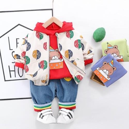Baby Boy Clothes Suits Baseball Jacket+Hoodie+Pants Kids Clothes Set 3PCS/SET New Children Outfits Baby Clothes For Boys Suits