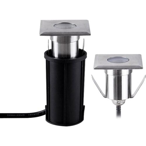 Square Underground Light Recessed Spotlight Waterproof deck step stair 12V 1W3W 220V IP67 LED Garden Light Round Wall Floor Lamp