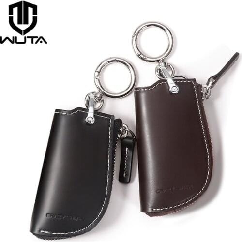 Crazy Smith Fashion Multi-function Senior Shell Cordovan Genuine Leather Car Key Cover Case Bag For Car Keys