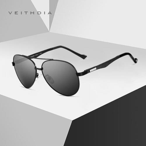 VEITHDIA New Design Aluminum Sunglasses Pilot Style Frame Polarized Mirror Sunglasses Eyewear For Men UV400 Protection 3850