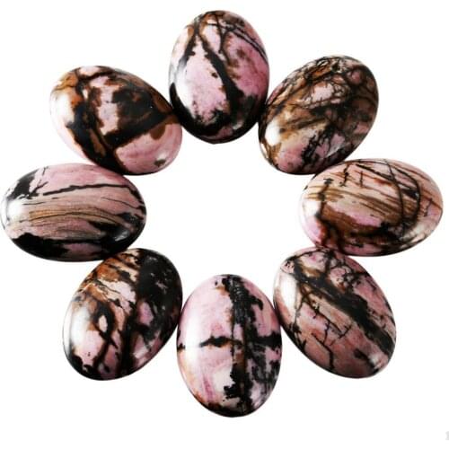 Natural Rhodonite Stone Bead Cabochon 8x10mm,10x14,12x16,13x18,18x25,22x30mm Oval Gem Stone Cabochon Ring Face,10pcs/lot