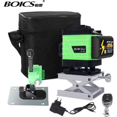 Free shipping Boics laser cross line 360 degree rotary laser level self-leveling 12 lines 8V4H line leveler with wireless remote