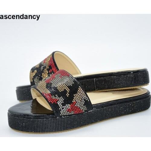 New Arrival Italian Women Wedding Pumps Decorated with Rhinestone Slip on Shoes for Women Nigerian Shoes Luxury Sandals Women