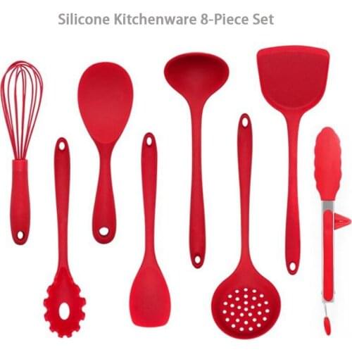 Kitchen Storage Organization Silicone Cooking Utensils Rice Paddle Spatula Ladle Egg Beaters Shovel Multifunction Utensils Set