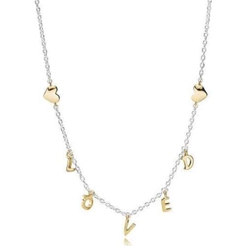 Original 925 Sterling Silver Pan necklace Golden Love Honey Pan necklace For Christmas gift Wedding Party Gift Fashion Jewelry