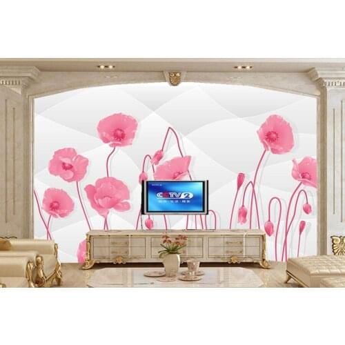 Fresh aesthetic pink flowers modern 3d wallpaper papel de parede,living room sofa TV background wall bedroom large murals
