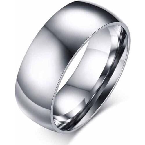 Trendy Leisure Simple Silver Titanium Steel Carbide Ring Plated Polishing Anniversary Friend Gift Souvenir for Men High Quality
