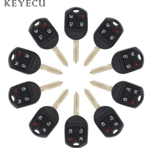 Keyecu Replacement Remote Key Shell Case Cover 4 Buttons for Ford F-Series Explorer 2011 2012 2013 2014 2015 2016 - CWTWB1U793