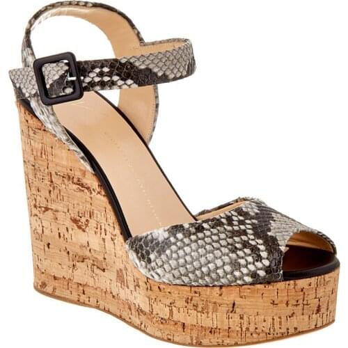 New Arrival Woman Platform Wedge Sandals Woman SnakeSkin Ankle Wrap Shoes Women Fashion Wedges Shoes Female Comfort Shoes Woman