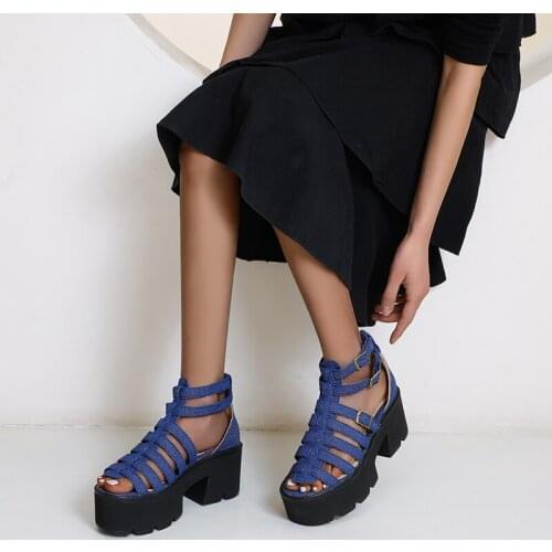 Women shoes 2021 open toe shoes womens platform heels flat sandals platform shoes sandalias mujer big size 43