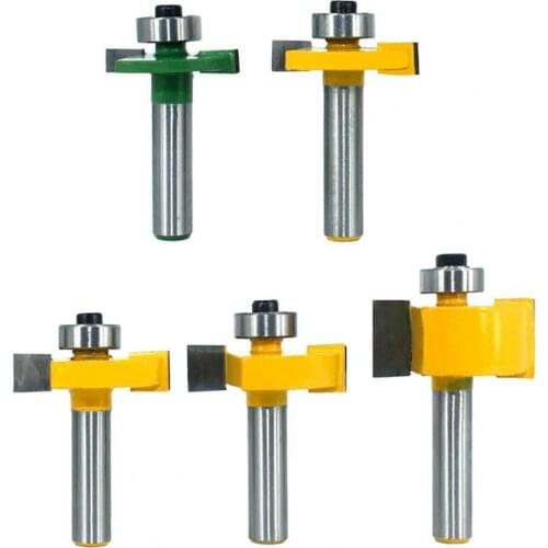 1pc 8mm Shank T-Sloting Router Bit Wood Bearing Milling T-Slot Milling Rabbeting Wood Wood Tool